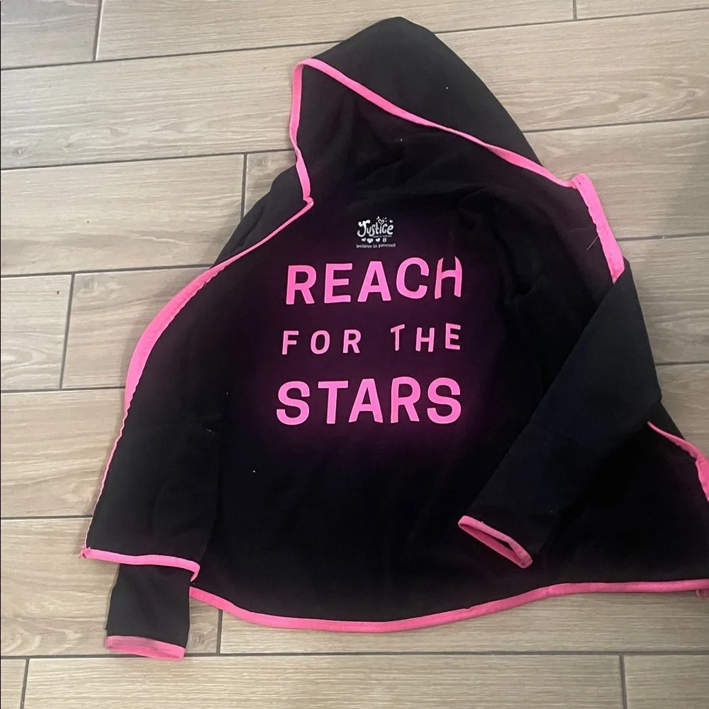 Justice Black Jacket with Pink Accents​​